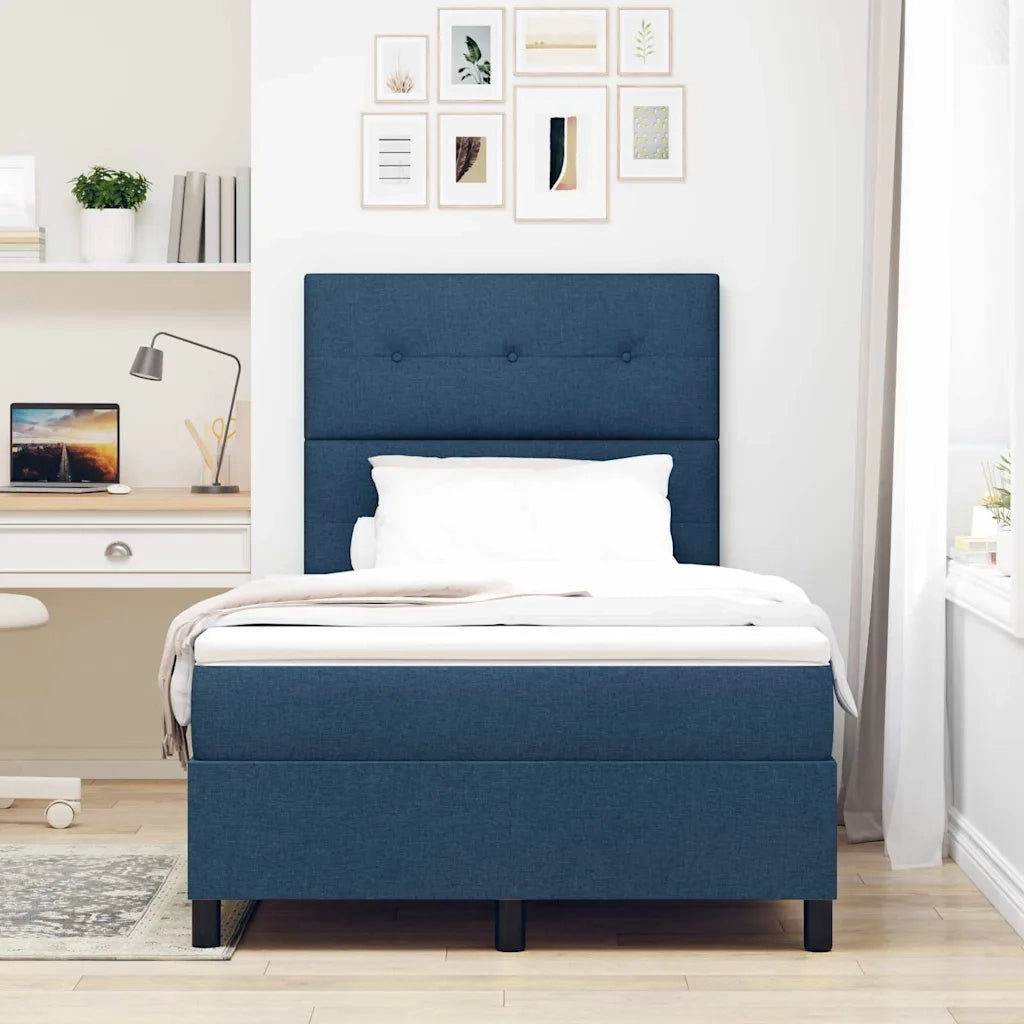 Letto a molle con materasso con led Blu 120 x 190 cm Tessuto