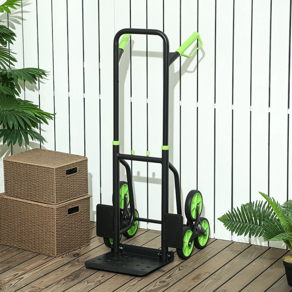 Carrello Portapacchi Pieghevole 6 Ruote ¨C Zephmum ¨C Verde 120kg Acciaio