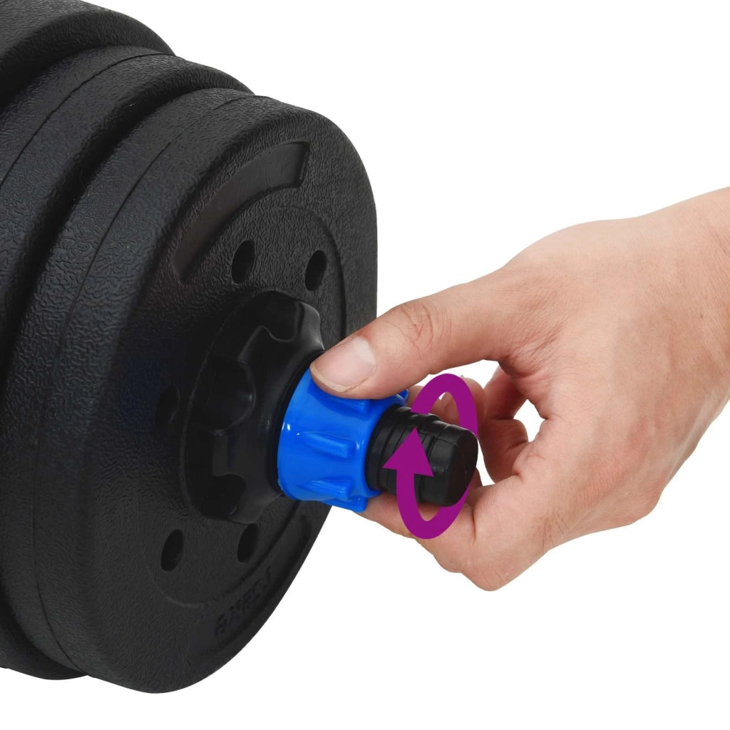 Set di manubri, bilanciere e kettlebell 4-in-1 20 kg Nero e Blu CFW3713329