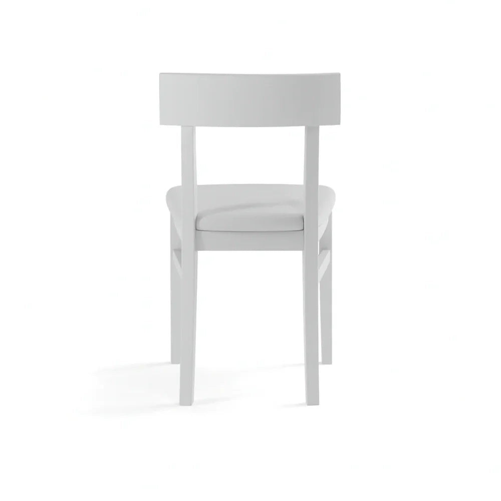 Set di 2 sedie da pranzo imbottite in legno bianco Zaira con struttura in legno facili da pulire Made in Italy | Duzzle