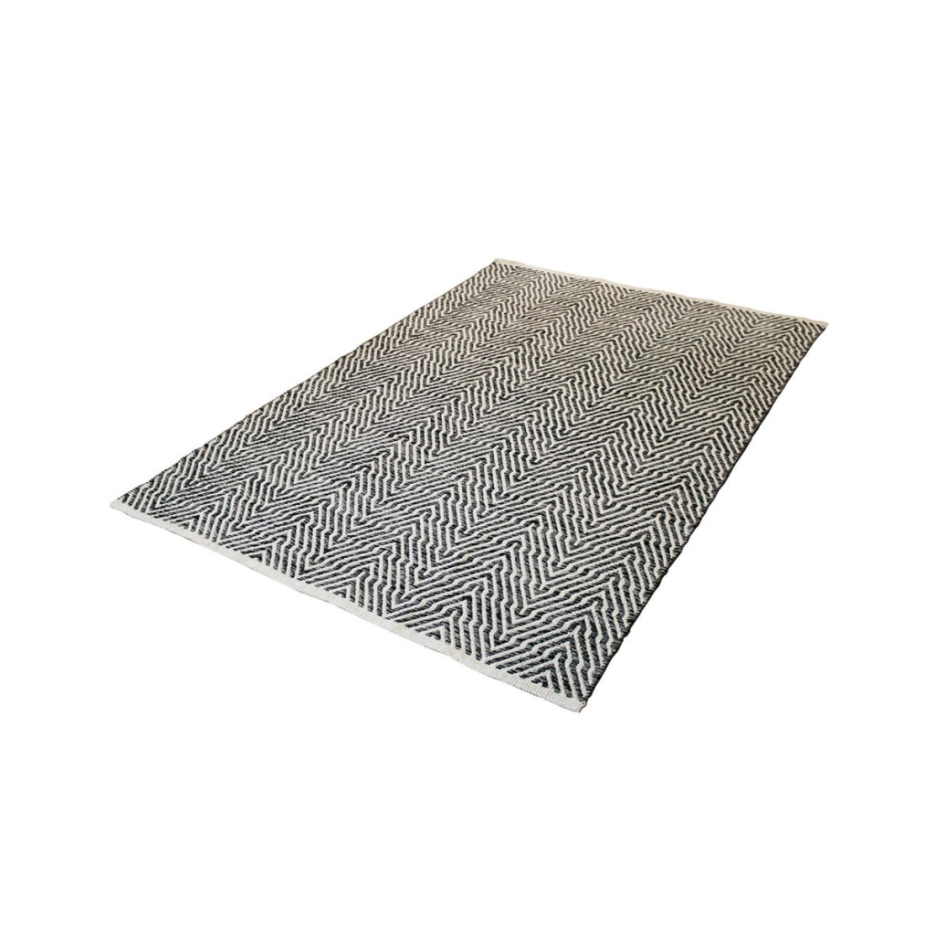 Tappeto Cocktail 400 in cotone blu a trama chevron