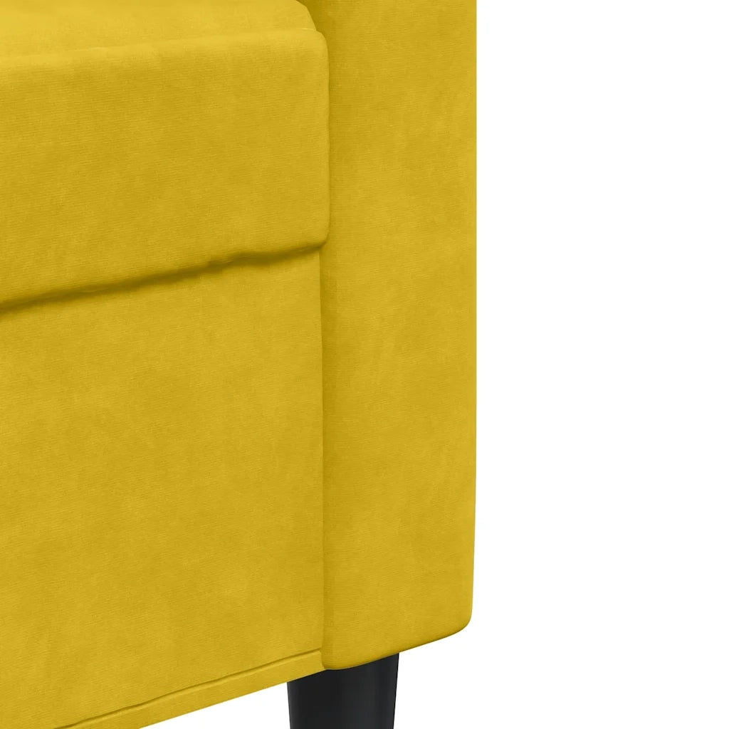 Set di Divani 3 pz con Cuscini giallo in Velluto
