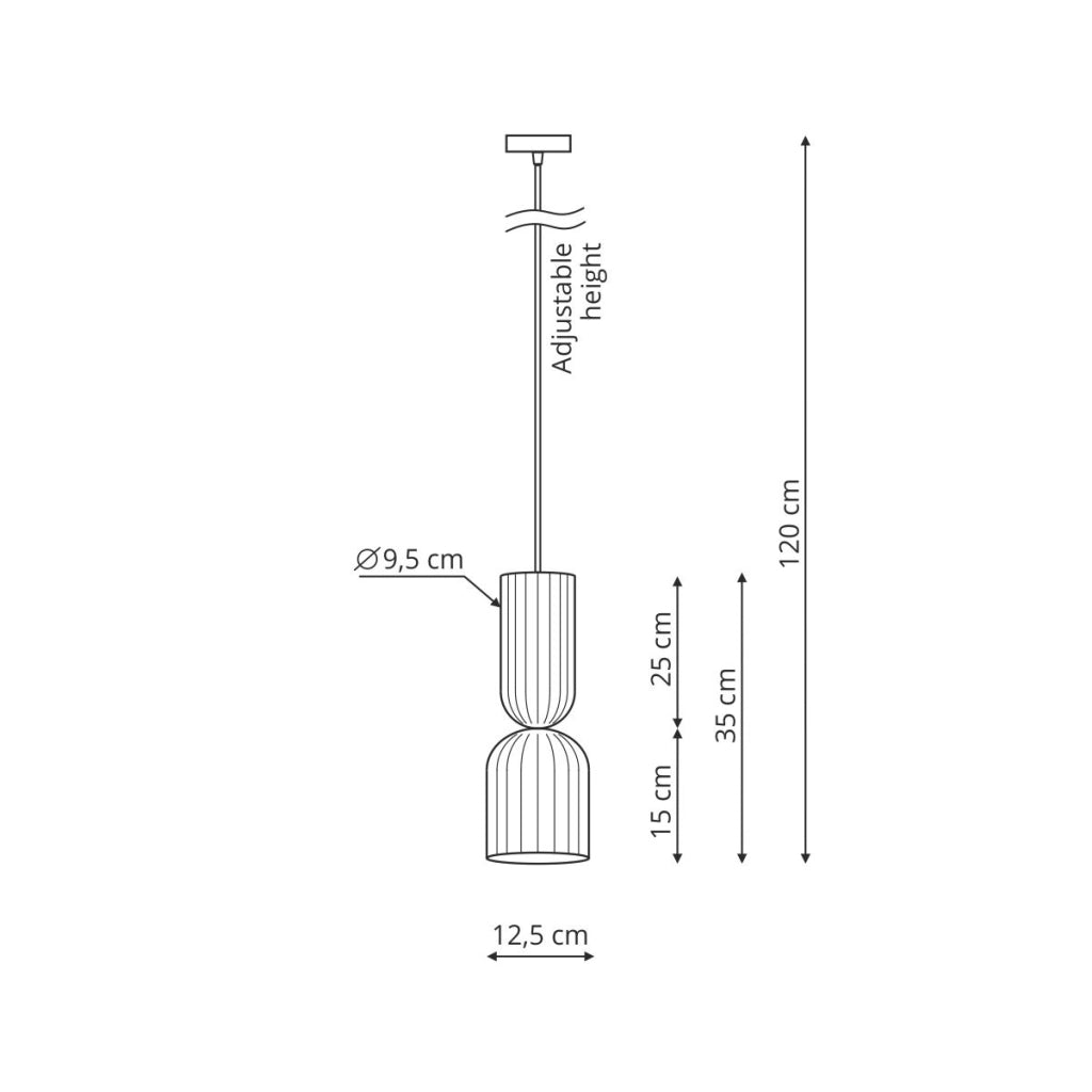 Lampada a sospensione Japandi verde ceramica E27 15W Balera