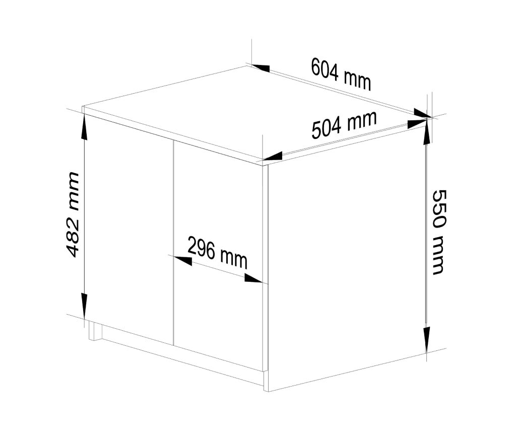Sopralzo per armadio AKORD S60 Bianco 60 cm 2 ante inserto frontale Grigio Grafite 60x51x55 cm