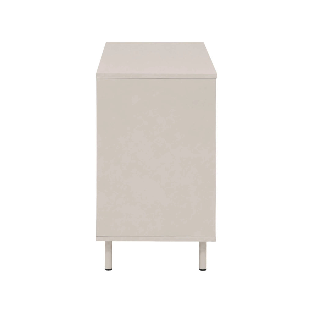 Credenza decorativa in legno e metallo 4 ante, 160cm, beige