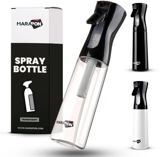 Sprayfles 300ml con funzione di atomizzatore [Transparante] | Sprayfles per parrucchieri e uso domestico | Sprayfles per piante | 3-4 secondi di spruzzo continuo | Spray a olio con funzione di atomizzatore