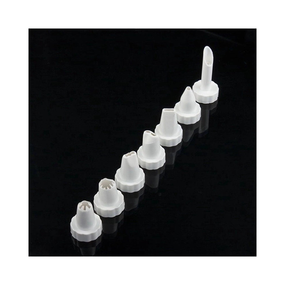 Trade Shop - Siringa Per Dolci 18cm In Plastica Da Pasticciere Con 8 Beccucci Ergonomica -