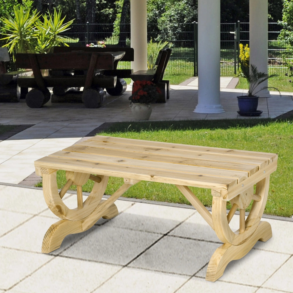 Panchina da Giardino 2 Posti Legno Massello ¨C Xylo ¨C Gambe Ruota Carro 98x50x39.5cm