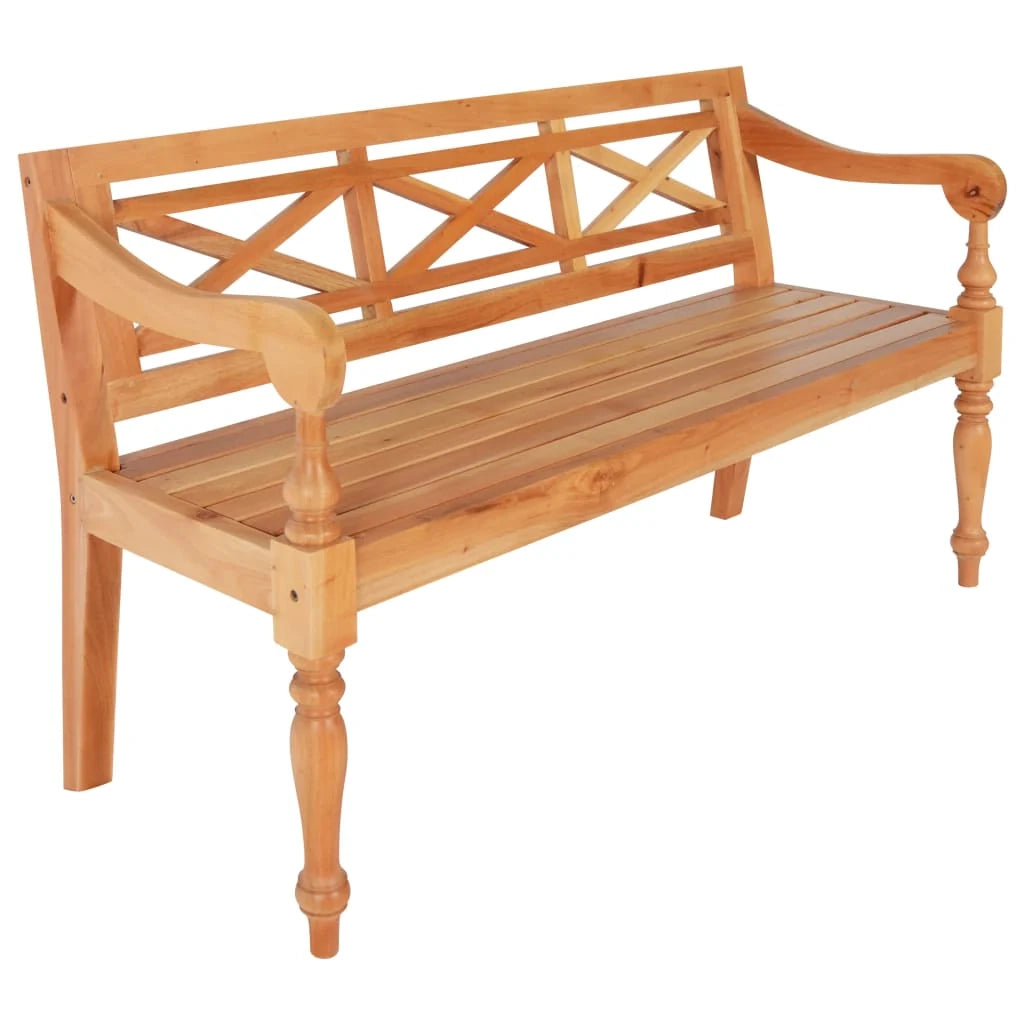 Panca Batavia 123 x 50 x 81 cm legno massello di mogano marrone chiaro 02_0010781