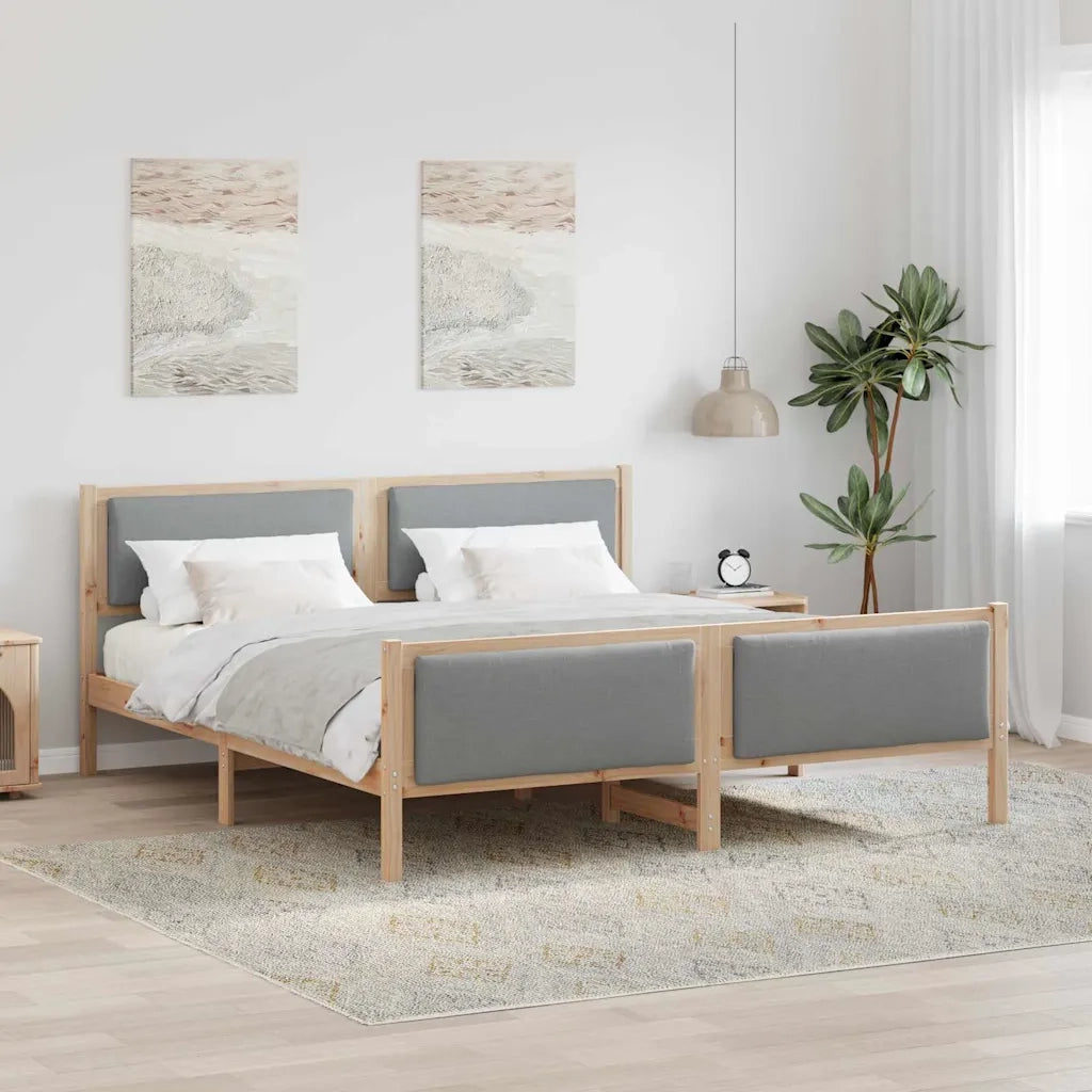 Struttura del letto-Giroletto Grigio chiaro 180 x 200 cm Tessuto 233905