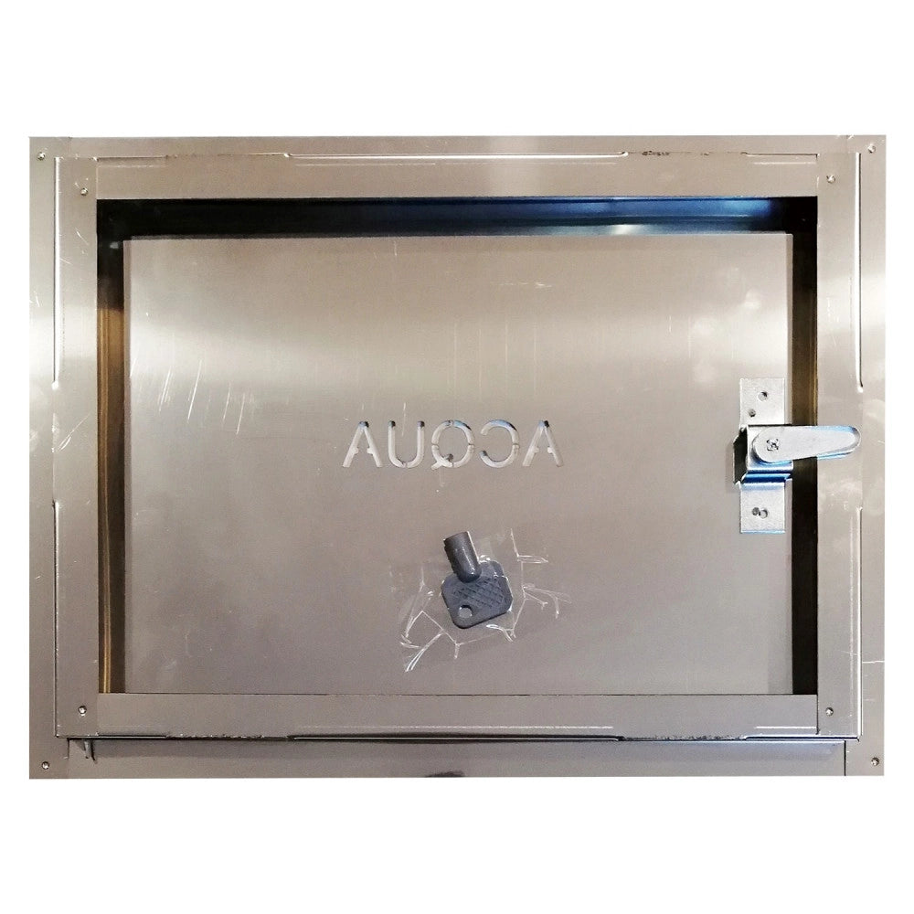 Sportello portello porta inox per chiusura nicchia contatore acqua, scegli se  lc 45 x hc 35 cm ( ln 41 x hn 31 cm )