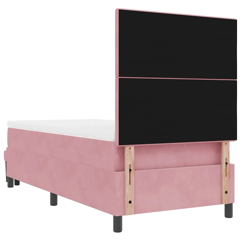Letto a molle con testiera Rosa 200 x 100 cm Velluto 3344497