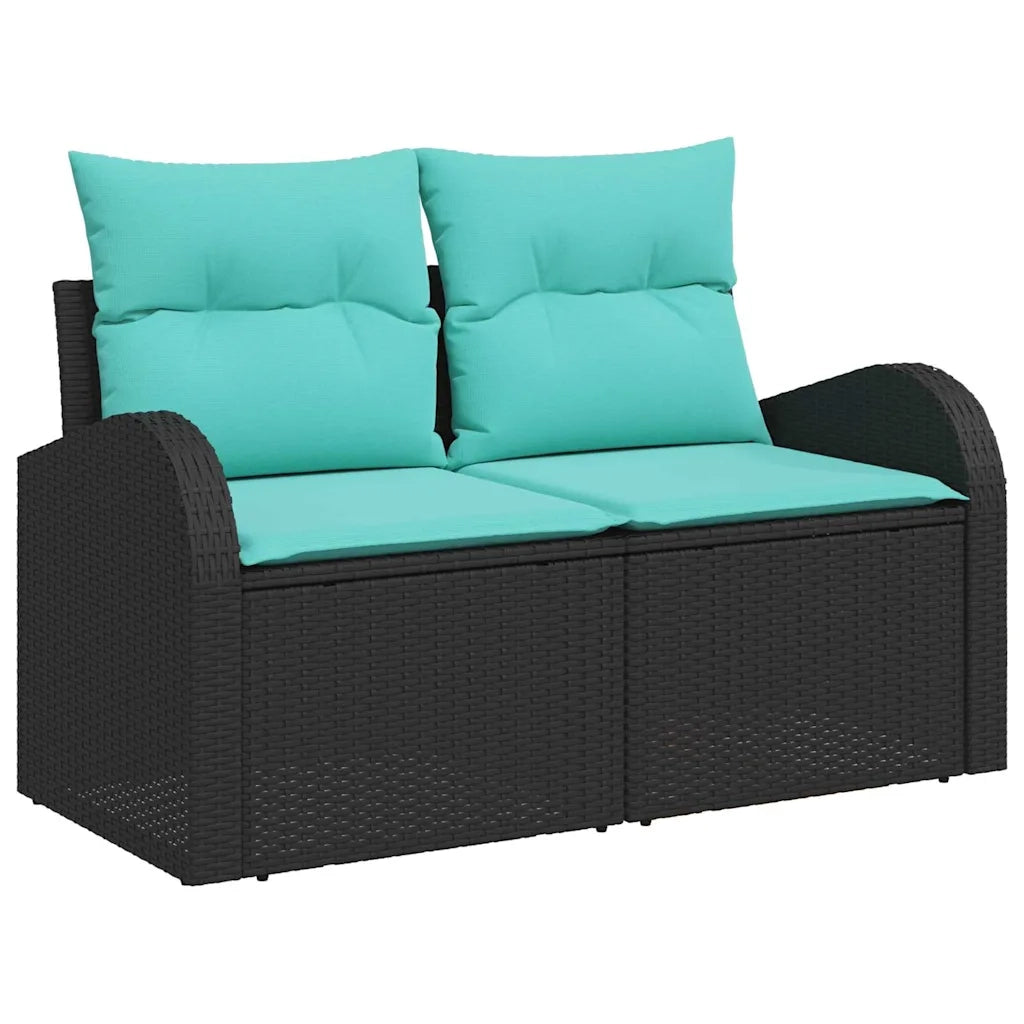 Set Divano da Giardino 8 pcs Nero Rattan in Polipropilene 3357339