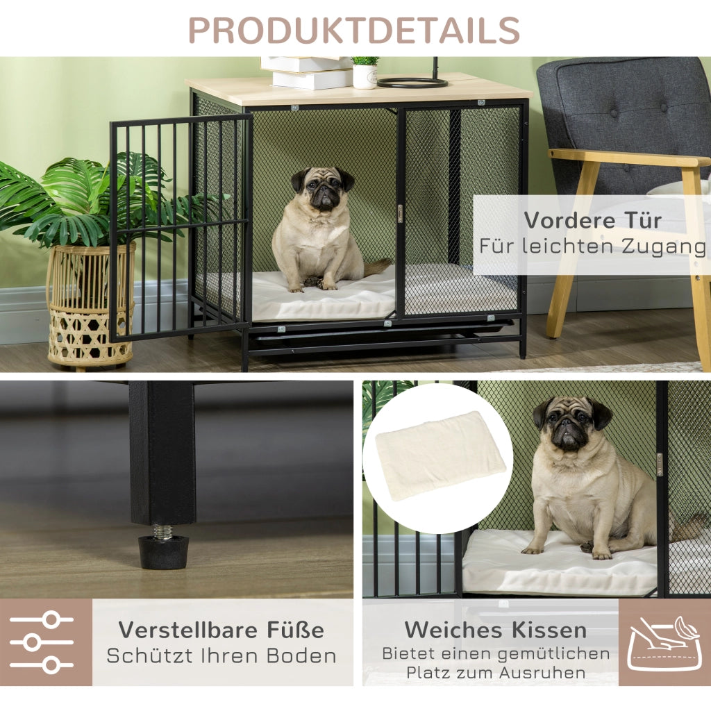 Gabbia per Cani ¨C Zephmum ¨C Nero, 80x55x71 cm