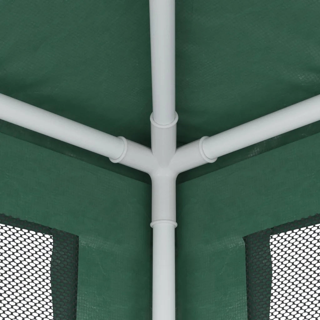 Tenda per Feste-Tenda Gazebo 4 Pareti Laterali in Rete Verde 2,5x2,5m HDPE