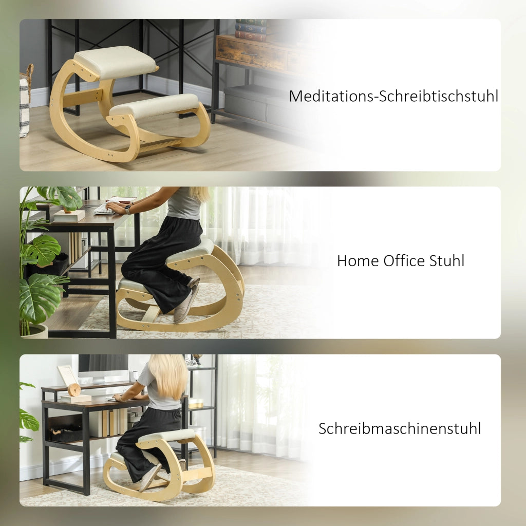 Sgabello ergonomico a dondolo per ufficio ¨C Minimal ¨C crema