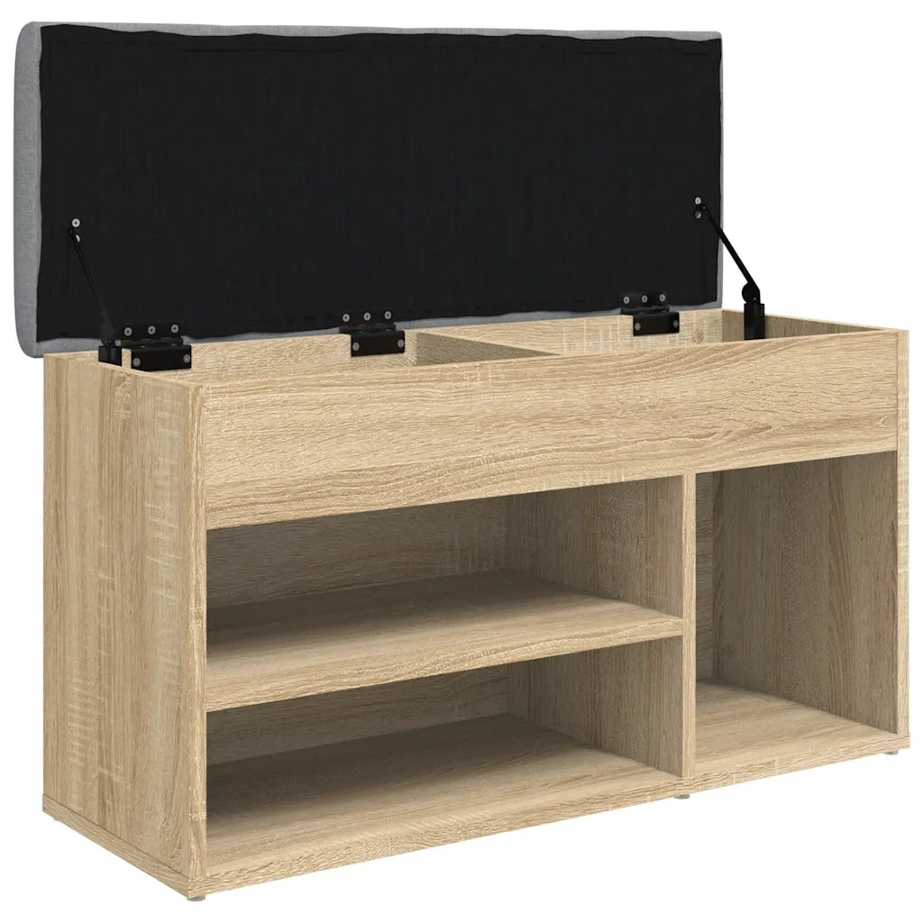 Panca Porta Scarpe Rovere Sonoma 82x32x45,5cm Legno Multistrato 835028
