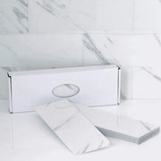 Tegoli adesivi per parete - Finestra marmo - Per cucina e bagno - 16 pezzi - Bianco - Applicazione facile