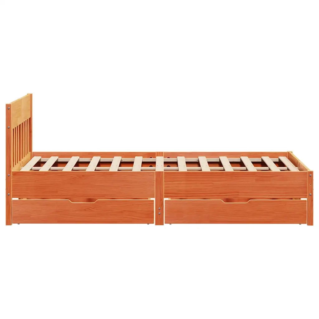 Letto senza Materasso-Struttura Letto Marrone Cera 120x200 cm in Legno di Pino 434208
