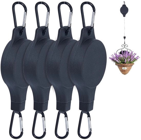 Set di 4 Porta Piante Intrecciabili con Grappolo Regolabile