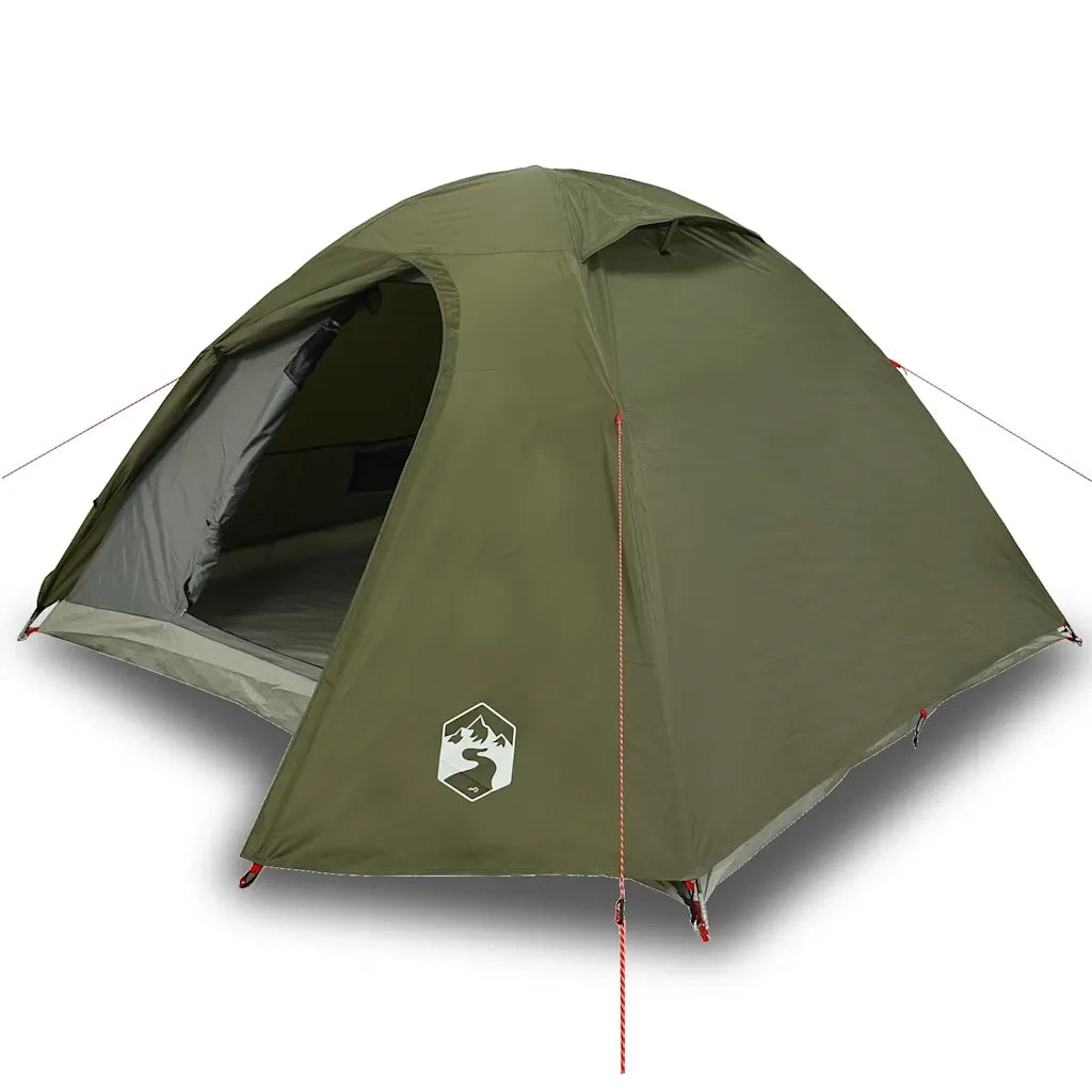 Tenda da Campeggio | Tenda Familiare a Cupola 3 Persone Verde Oliva Impermeabile