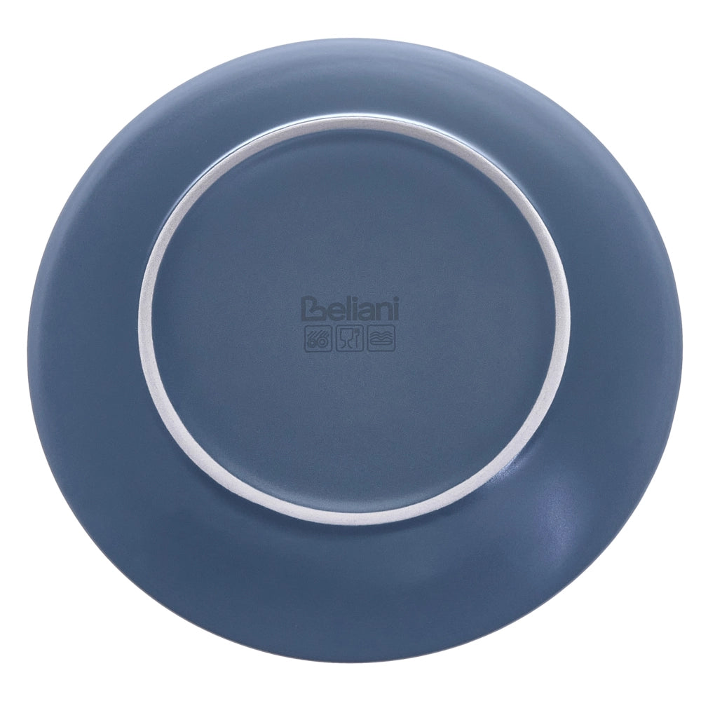 Set di 18 piatti in gres blu con finitura smaltata a mano per 6 persone cucina e sala da pranzo