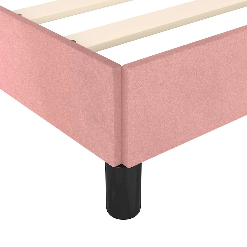 Letto singolo | Letto per adulti | Giroletto con Testiera senza Materasso Rosa 80x200 cm Velluto