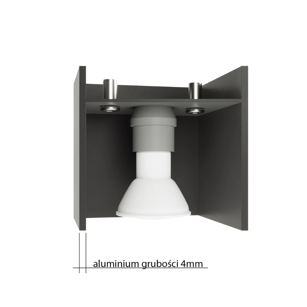 Lampada da parete Quad Deep Space in alluminio nero 2x GU10 LED Max 10W