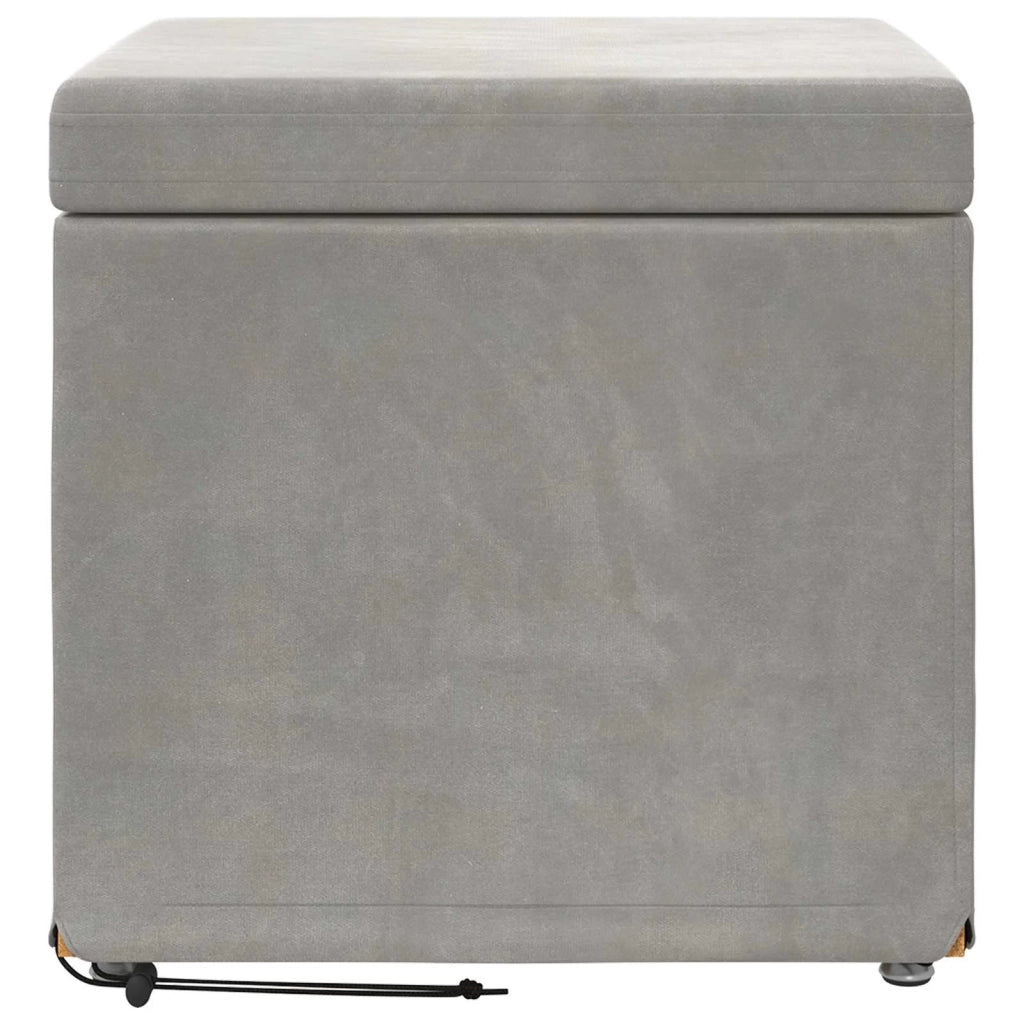 Pouf Grigio chiaro Velluto e Legno Ingegnerizzato 876750