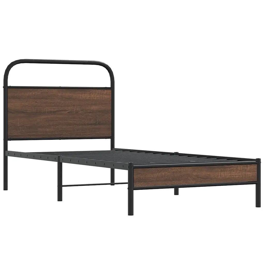 Giroletto senza Materasso-Struttura Letto Rovere Marrone 100x190 cm Truciolato 325420