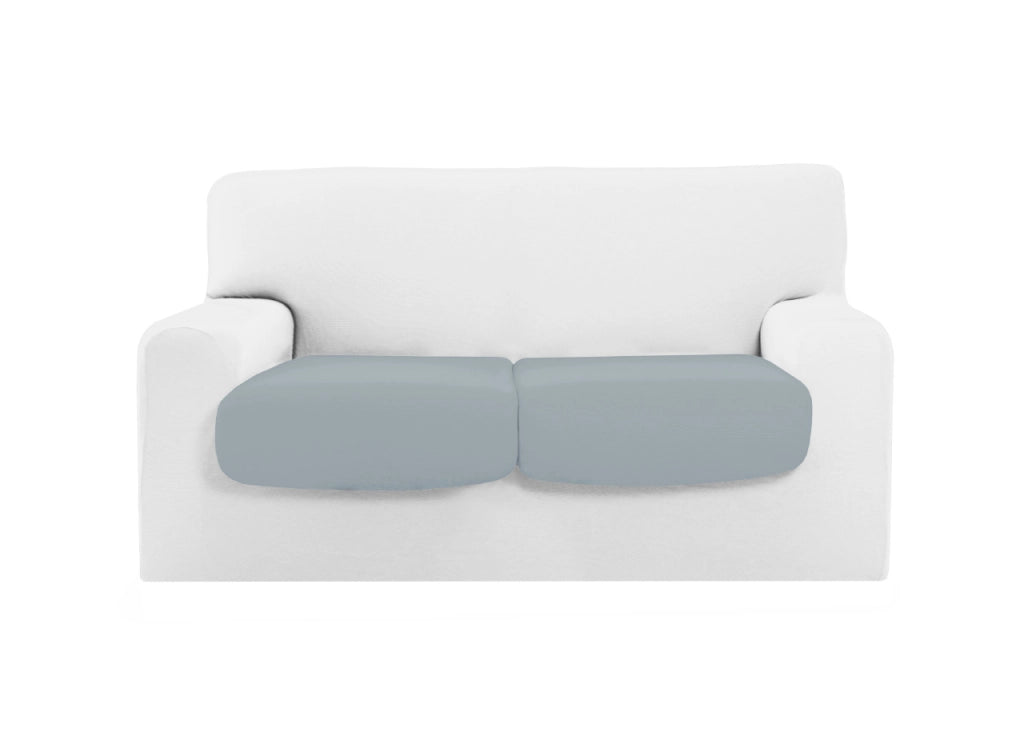 Copriseduta Sofà Elasticizzato Tinta Unita Smile Tessuto Millerighe - Coppia Seduta - Grigio Sassi