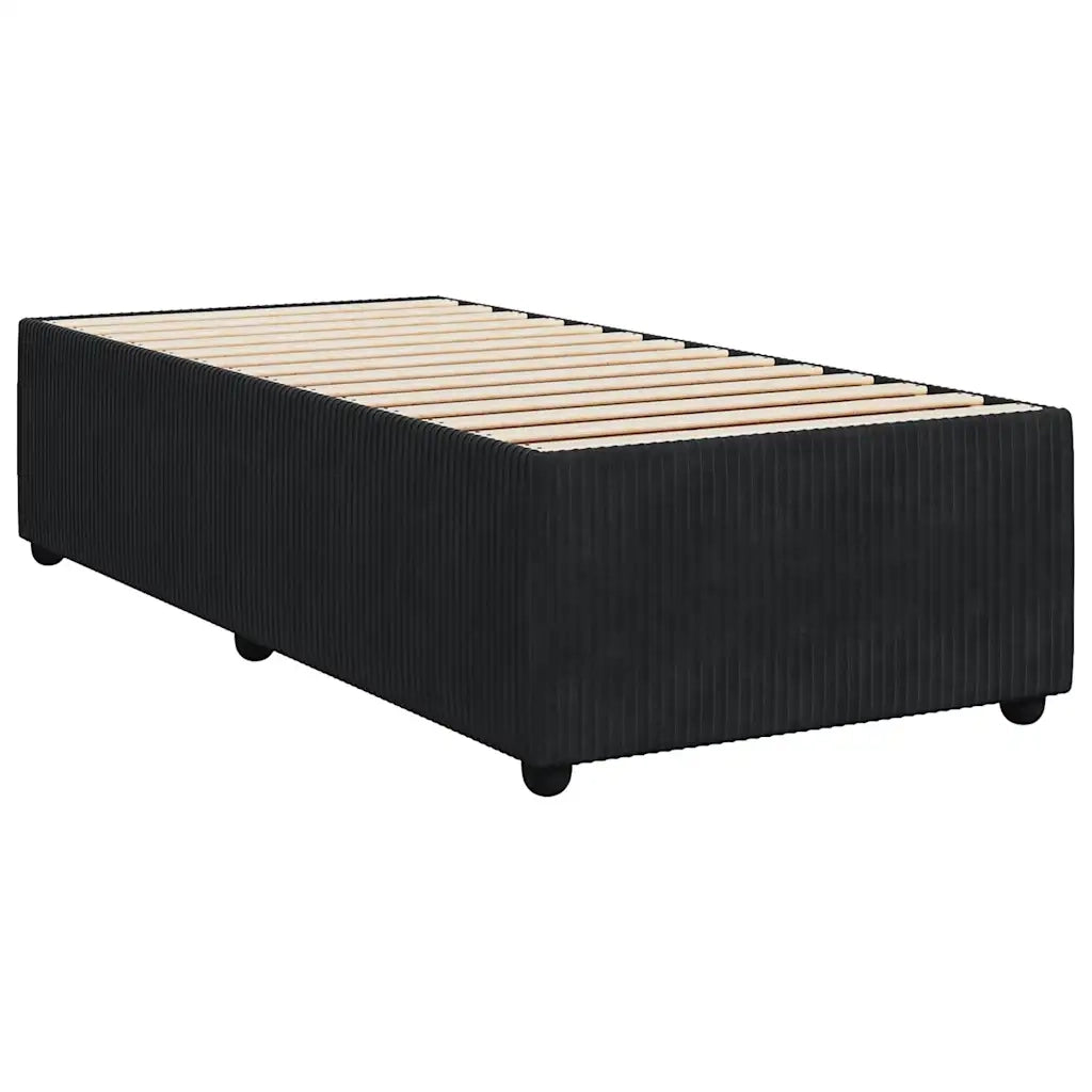Giroletto a Molle con Materasso Nero 90x200 cm in Velluto 3294552