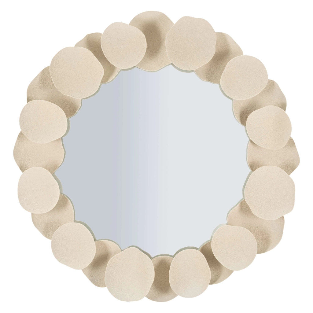 Dakate, Specchio Cornice Effetto Pietra, 85x85h cm Beige