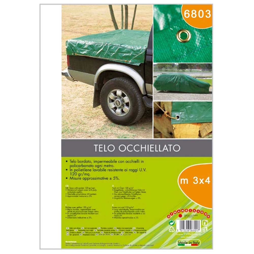 Telone occhiellato copritutto verde 120 gr metri 3x4