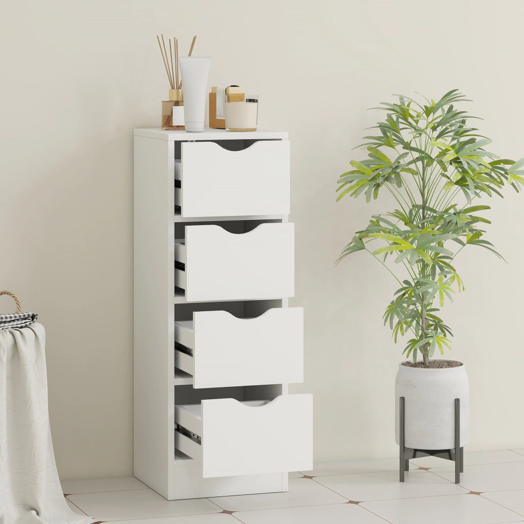 Mobile da bagno con 4 cassetti ¨C Minimal ¨C bianco 29x29x83 cm