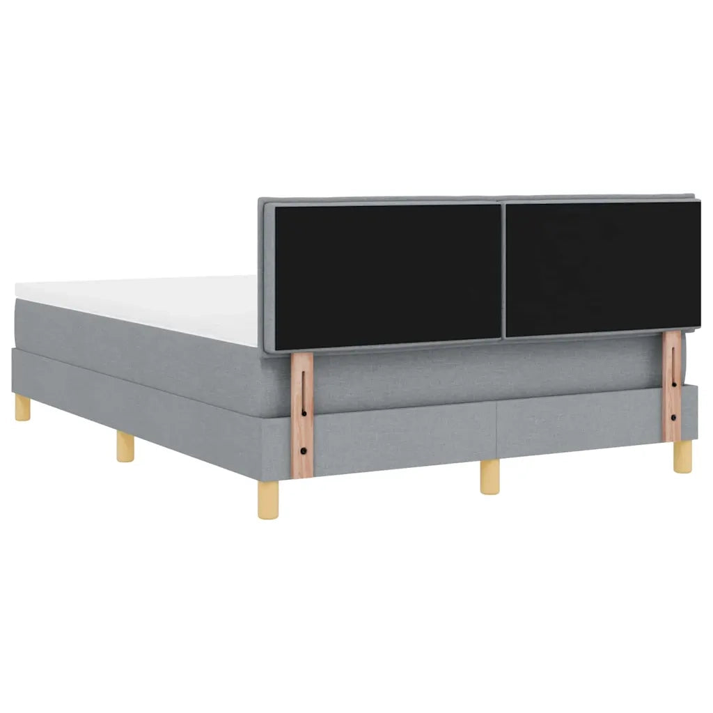 Letto a Sorgente LED Grigio chiaro 160 x 200 cm Tessuto 3342527