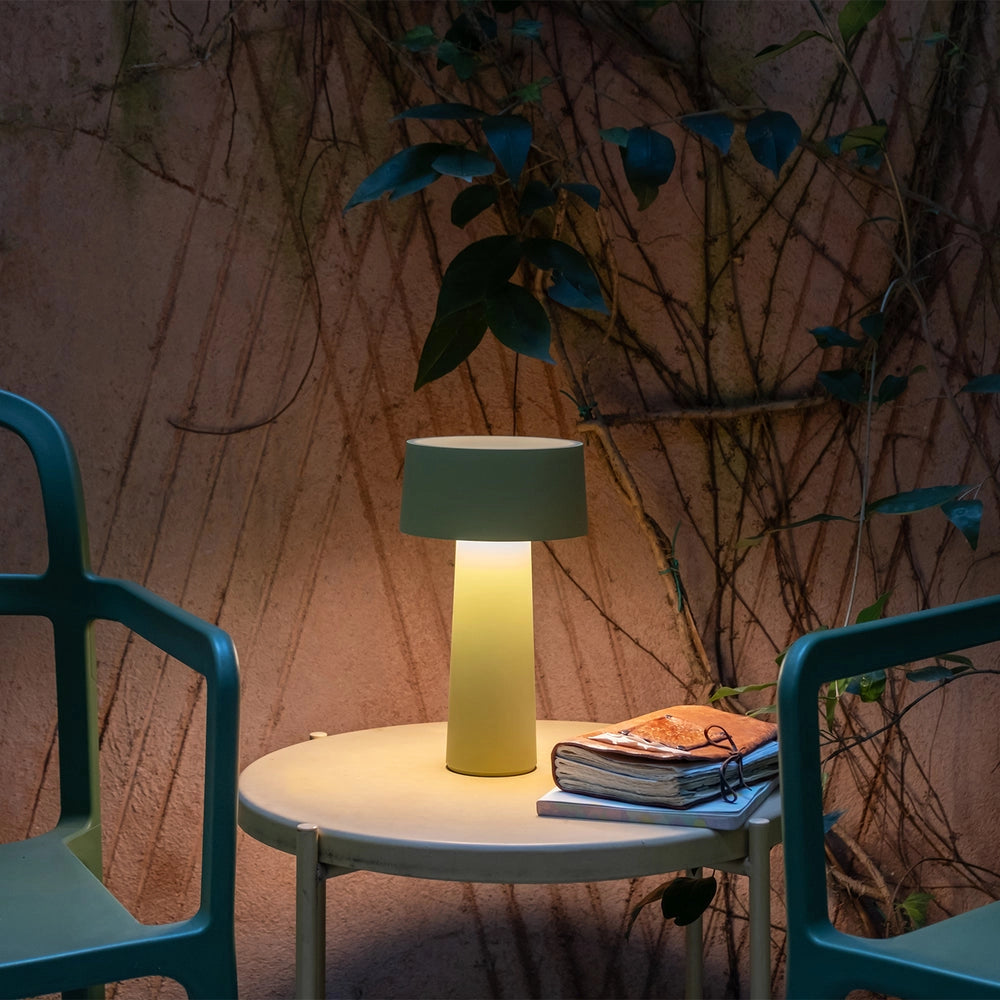 LAMPADA DA TAVOLO WIRELESS MUSH LED 3W 3000°K  200lm A BATTERIA VEREDE