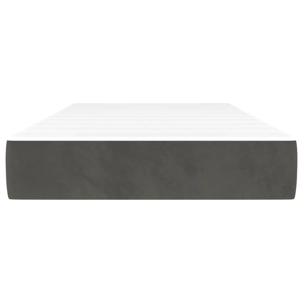 Materasso a Molle-Materasso per letto Grigio Scuro 120x190x20 cm in Velluto