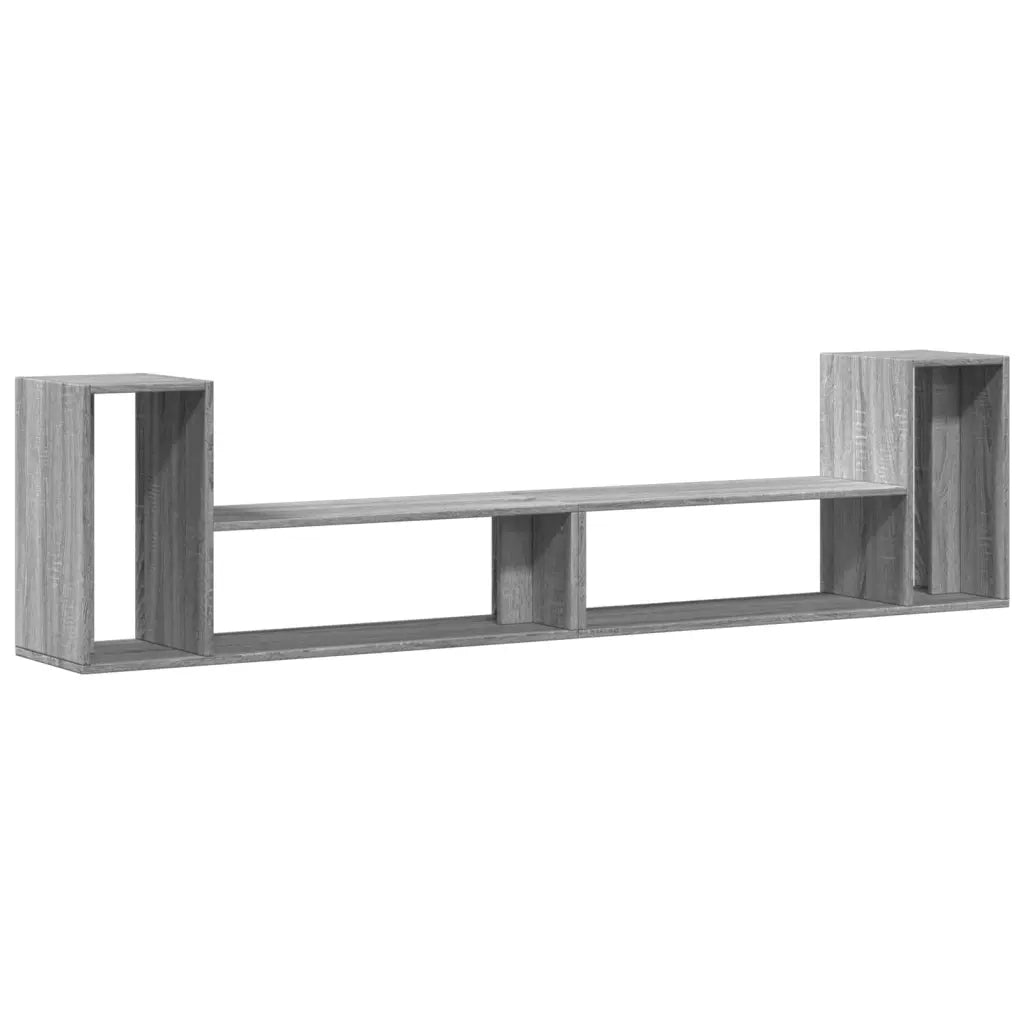 Mobili TV 2 pz-Credenza per TV Grigio Sonoma 100x30x50 cm in Legno Multistrato