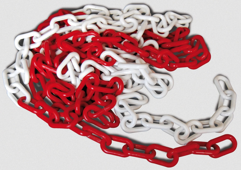 CATENA PLASTICA BIANCO ROSSO D 6 MM DA 25 M- 1,0 confezione