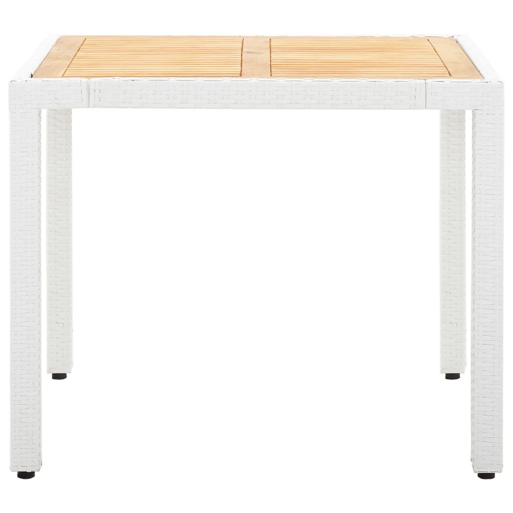 Set da Pranzo da Giardino 5 pz in Polyrattan Bianco 45982