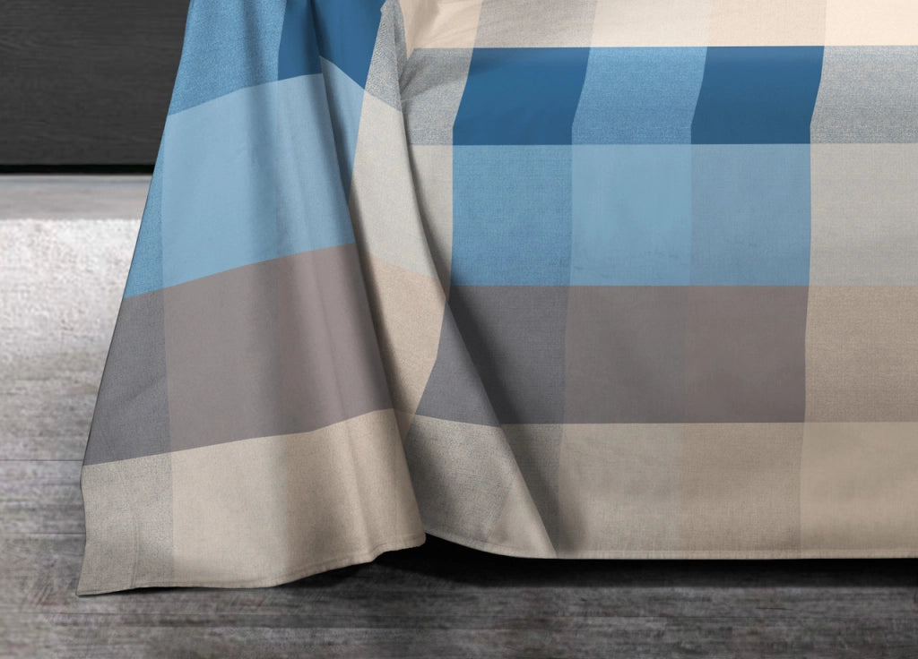Telo Arredo Granfoulard Copritutto Salvadivano 100% Cotone Disegno Scotland - Singolo - Azzurro
