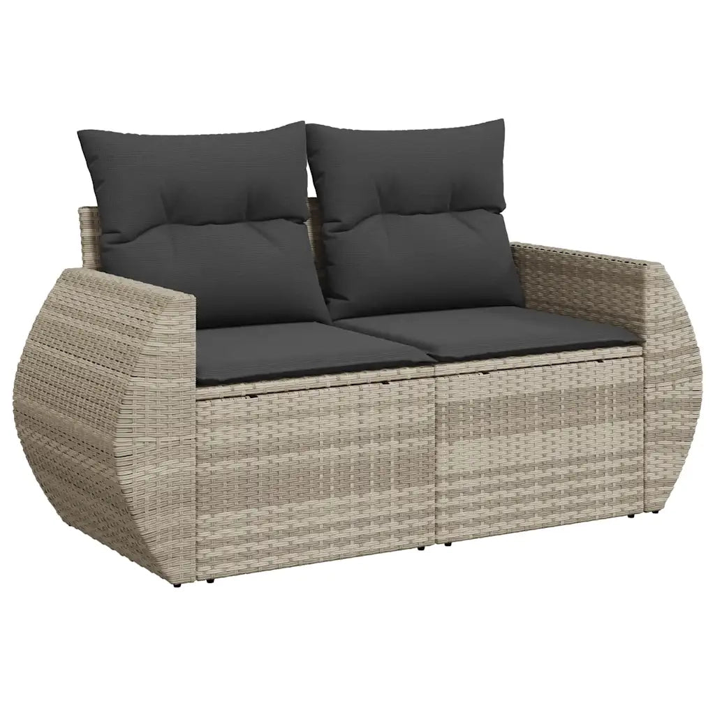 Set Divano da Giardino 8pz con Cuscini Grigio Chiaro Polyrattan 3221761
