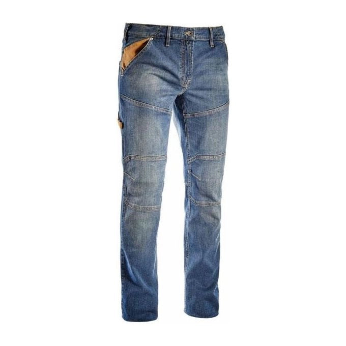 Diadora 702170752C6207 Stone Plus Pantalone Jeans da Lavoro Denim Elasticizzato Stone Washed Slim Fit colore Blu