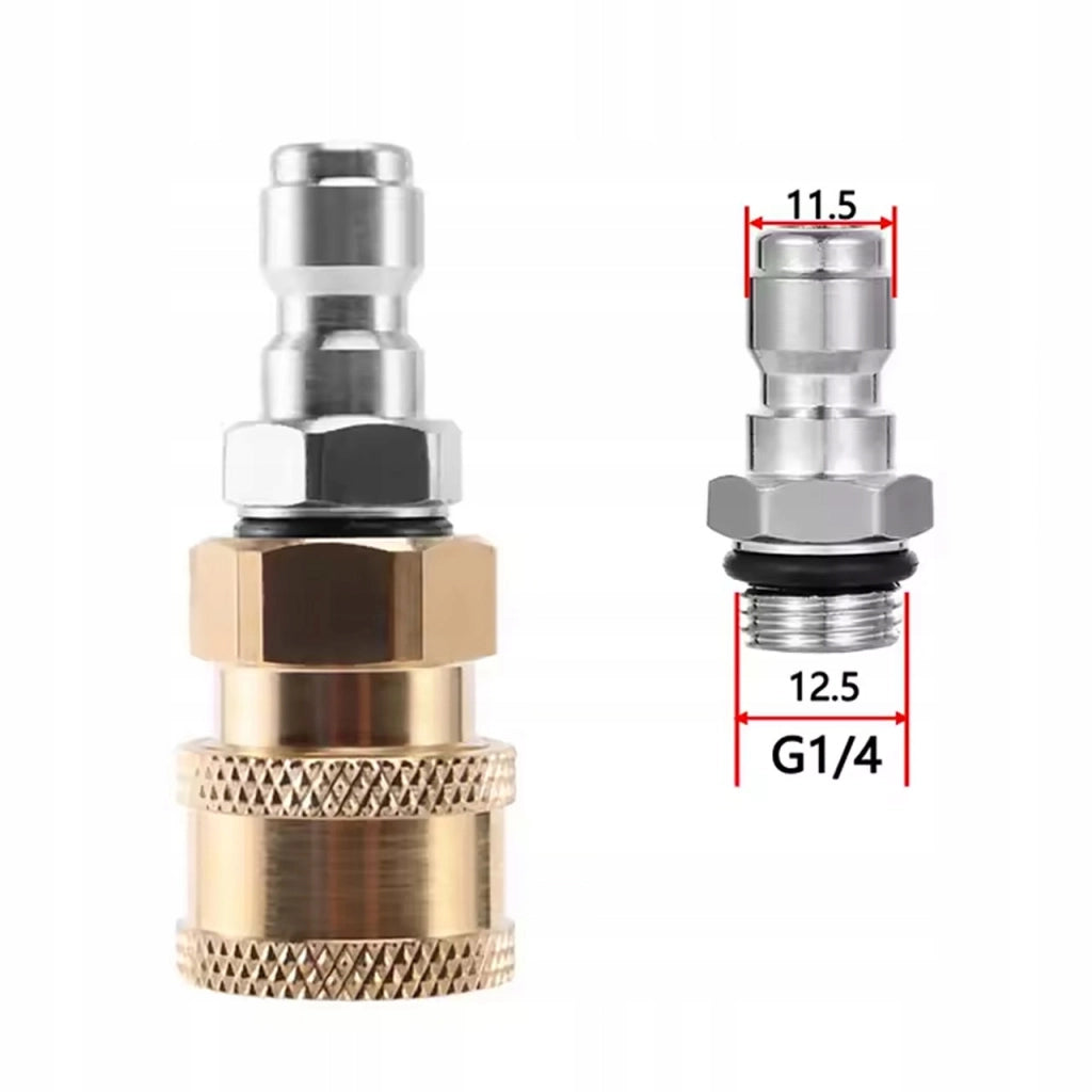 Adattatore Sgancio Rapido QC14 – 1/4" Femmina a 1/4" Maschio | Ottone + Acciaio Inox