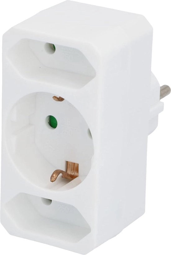 Adattatore Euro con 1x Schuko e 2x Euro-stopcontatti