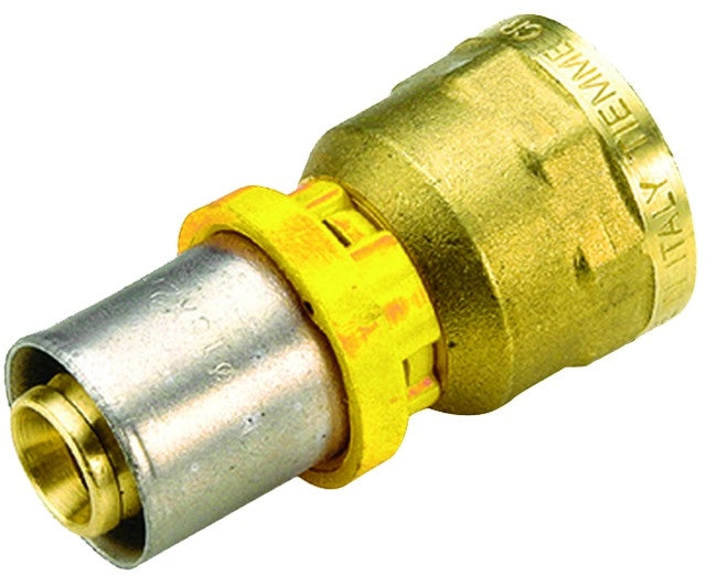 RACCORDO DIRITTO FEMMINA PER TUBO MULTISTRATO A PRESSARE PER GAS MODELLO AL-COBRAPEX 3/4 ø26   TIEMME RACCORDERIE SPA