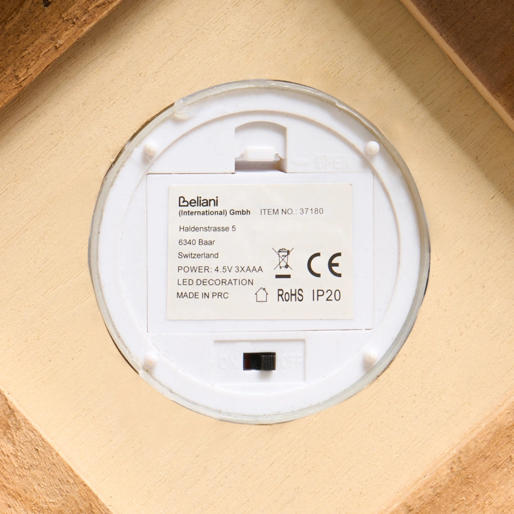 Lanterna LED in legno di abete marrone scuro Decorazione natalizia tradizionale fatta a mano
