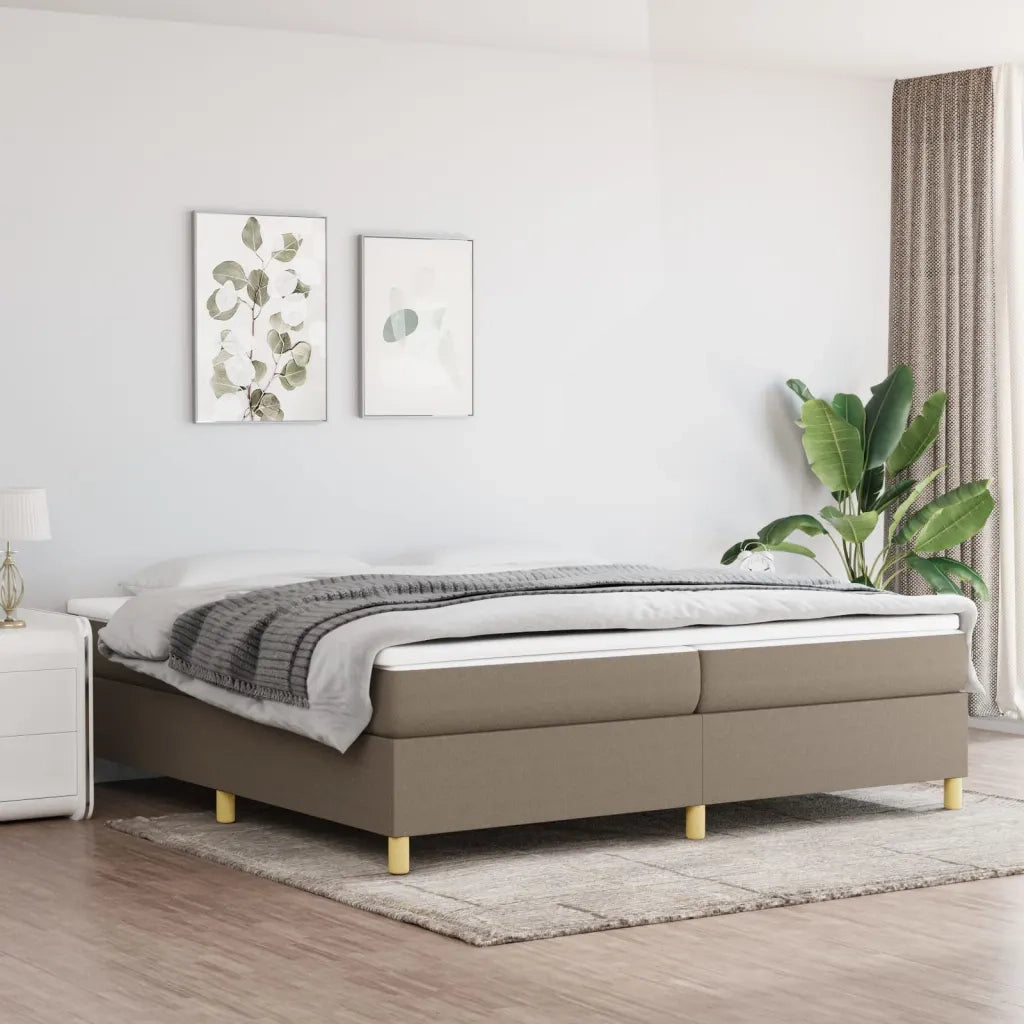Letto matrimoniale | Letto per adulti | Struttura Letto a Rete a Molle Tortora 200x200 cm in Tessuto
