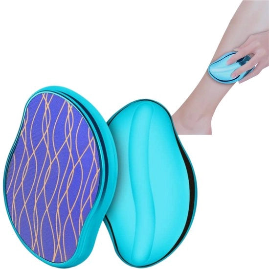 1 pezzo - Apparecchio di pulizia con ABS cristallo - Esfoliazione indolore, riutilizzabile - Dispositivo di pulizia portatile - Ottima gomma di pulizia - 53-102 mm - Per uomini e donne, da utilizzare su schiena, braccia e gambe - Blu e bianco